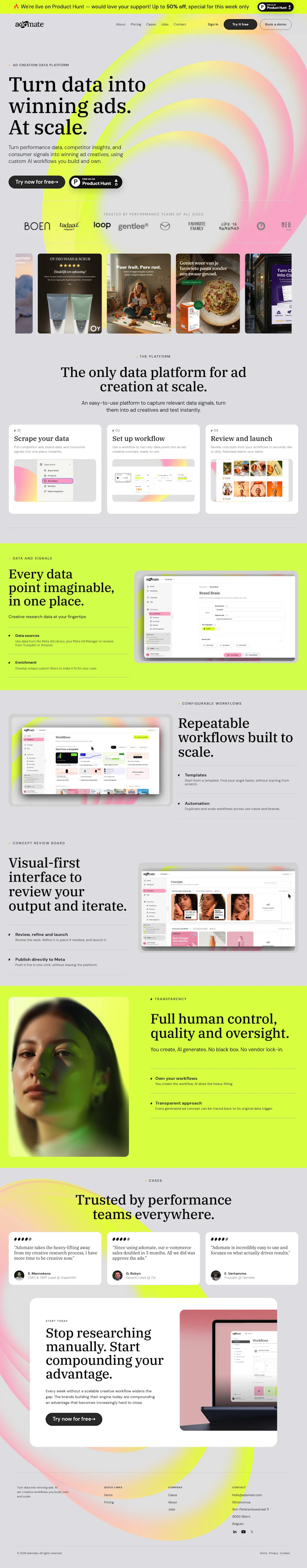 Adomate Landing Page screenshot