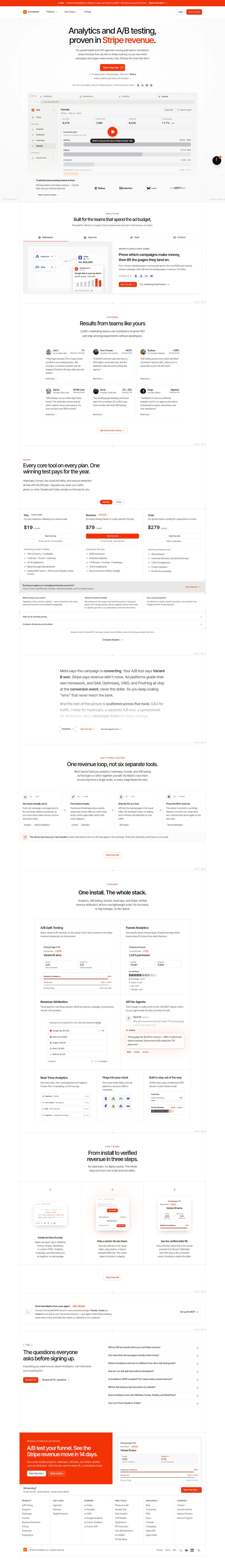 Humblytics Landing Page screenshot