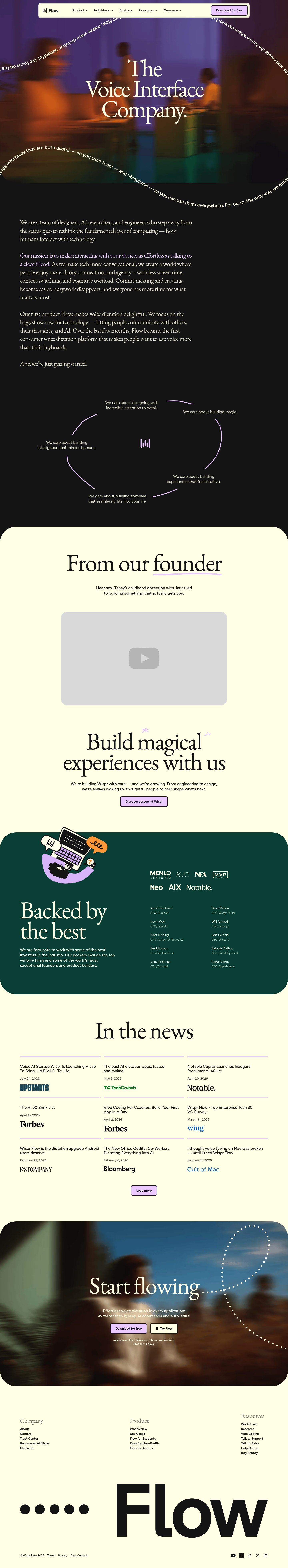 Wispr Flow About screenshot