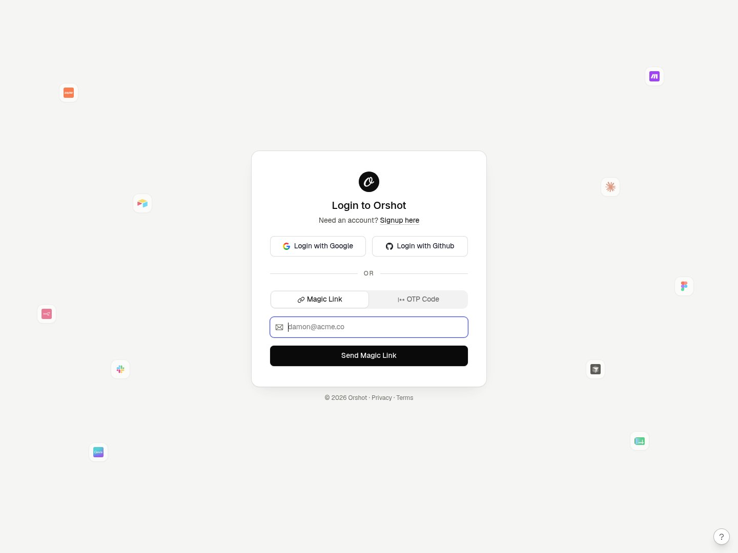 Orshot Login screenshot