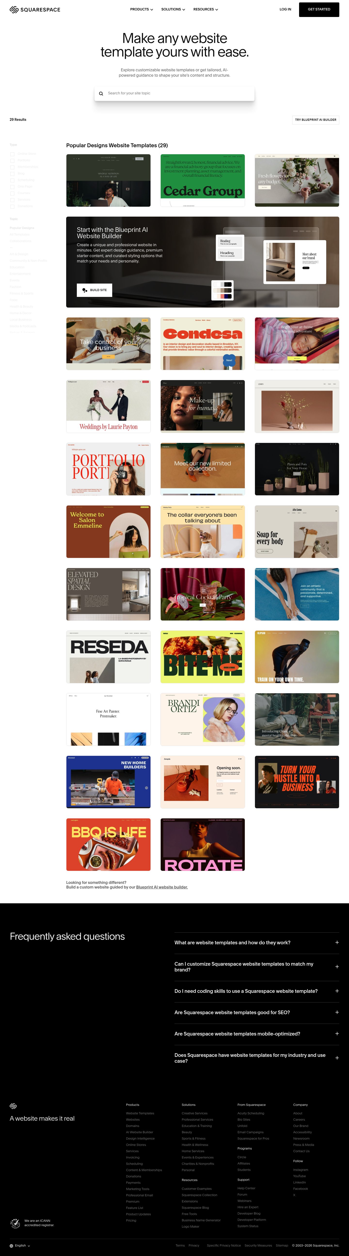 Squarespace Signup screenshot