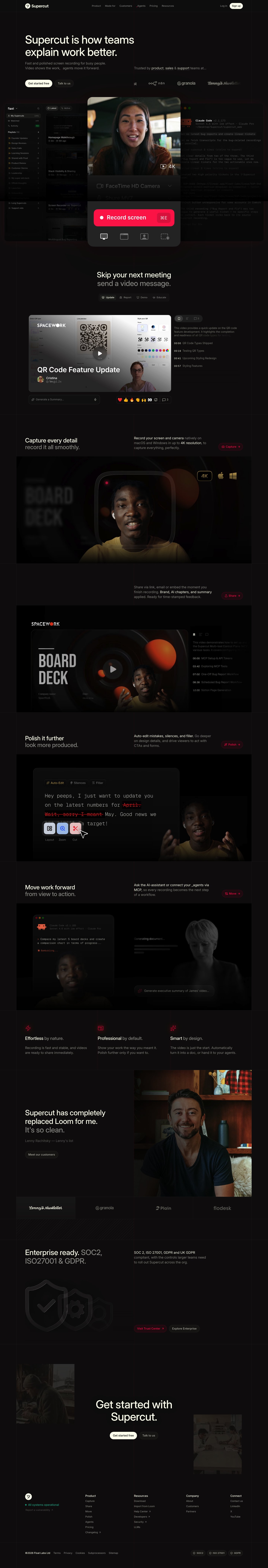 Supercut Landing Page screenshot