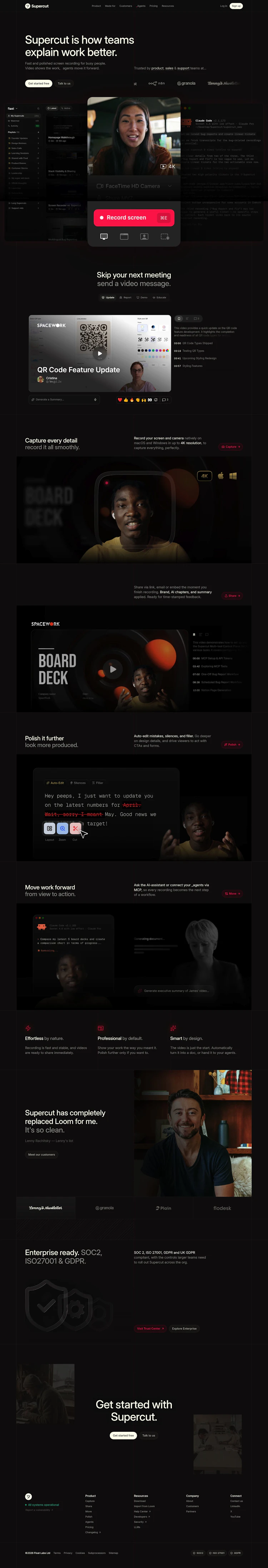 Supercut Landing Page screenshot