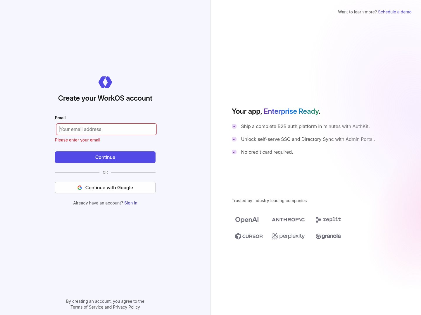 Atlas Signup screenshot