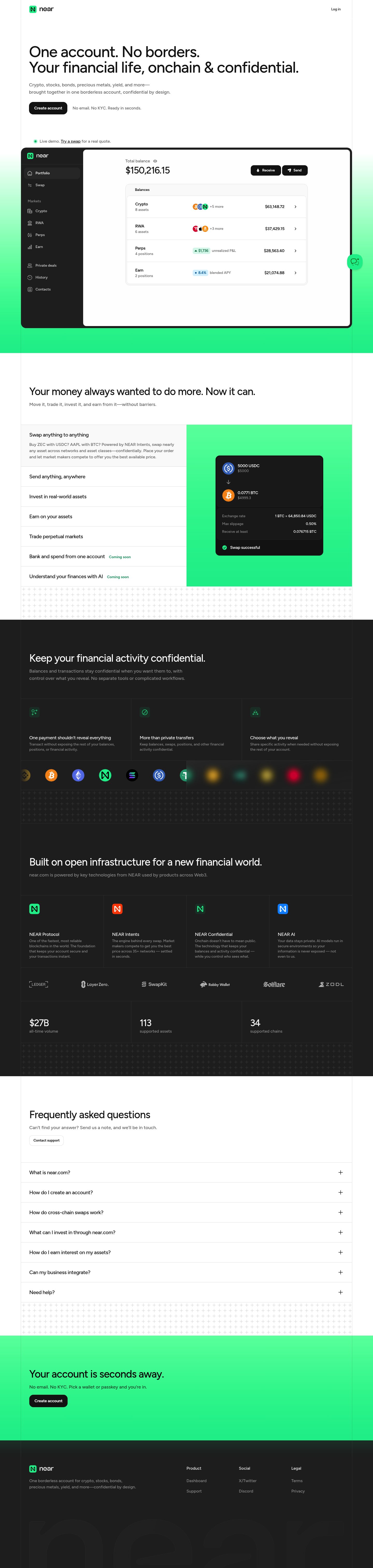 NEAR Landing Page screenshot