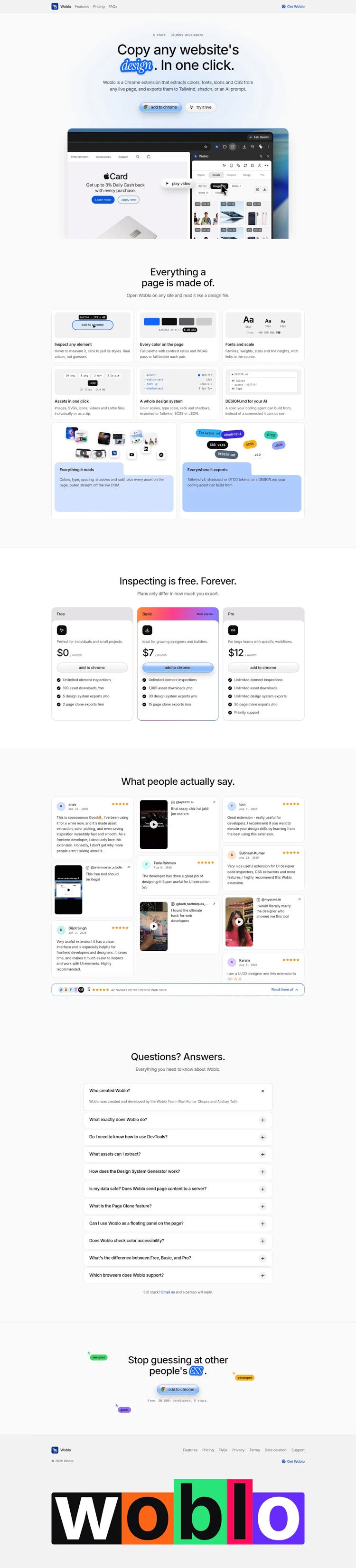 Woblo Landing Page screenshot