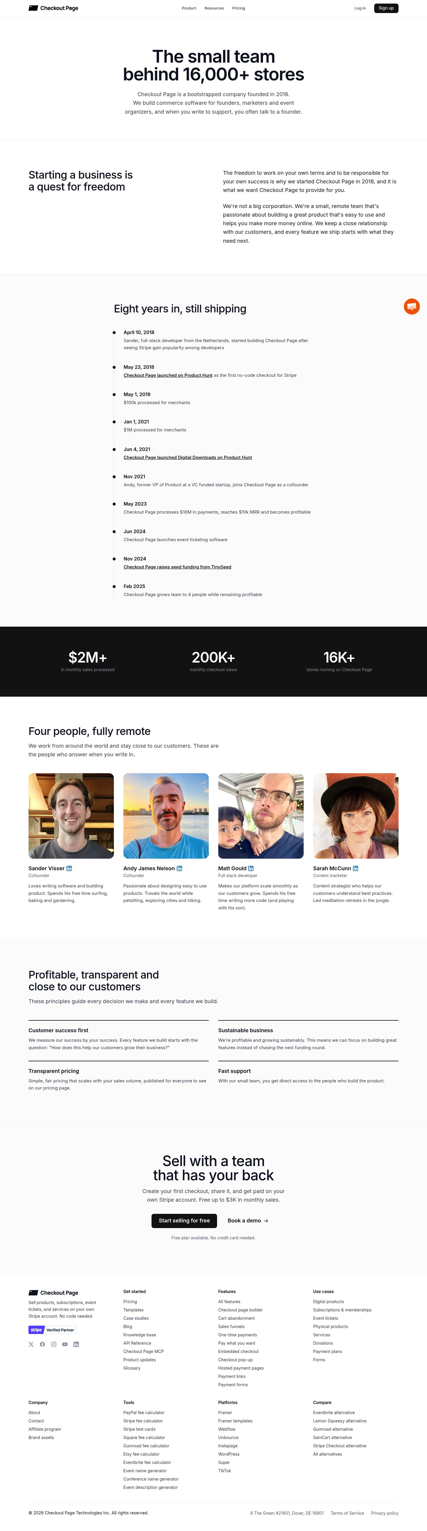 Checkout Page About screenshot