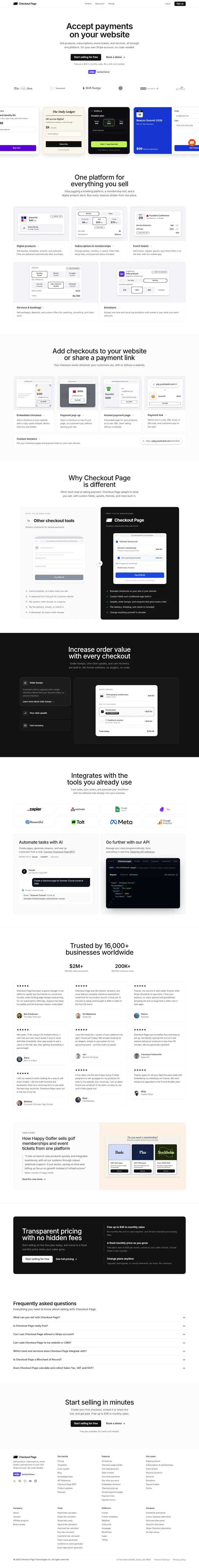 Checkout Page Landing Page screenshot