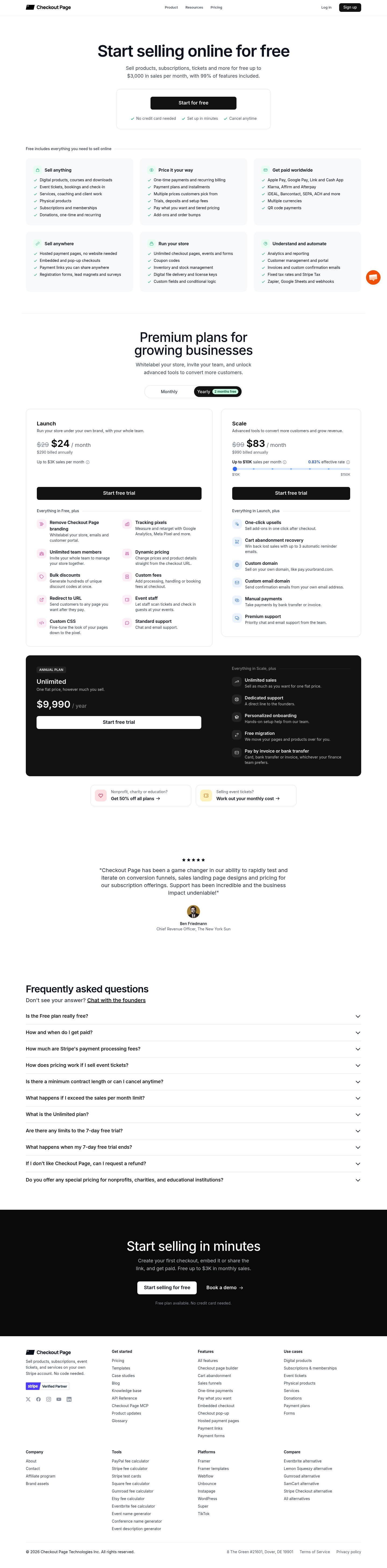 Checkout Page Pricing screenshot