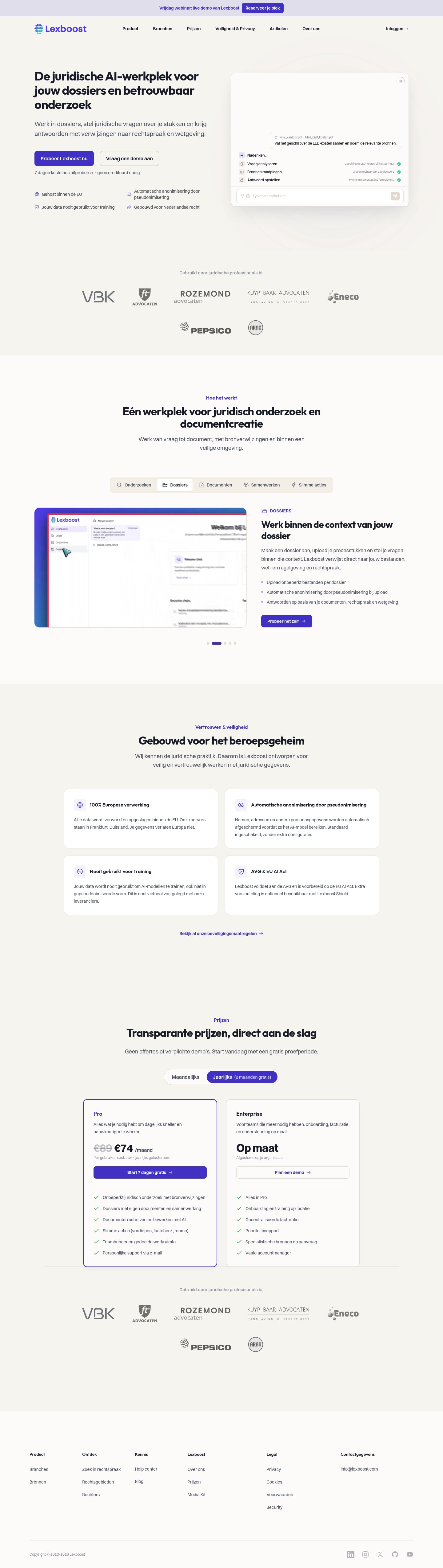Lexboost Landing Page screenshot