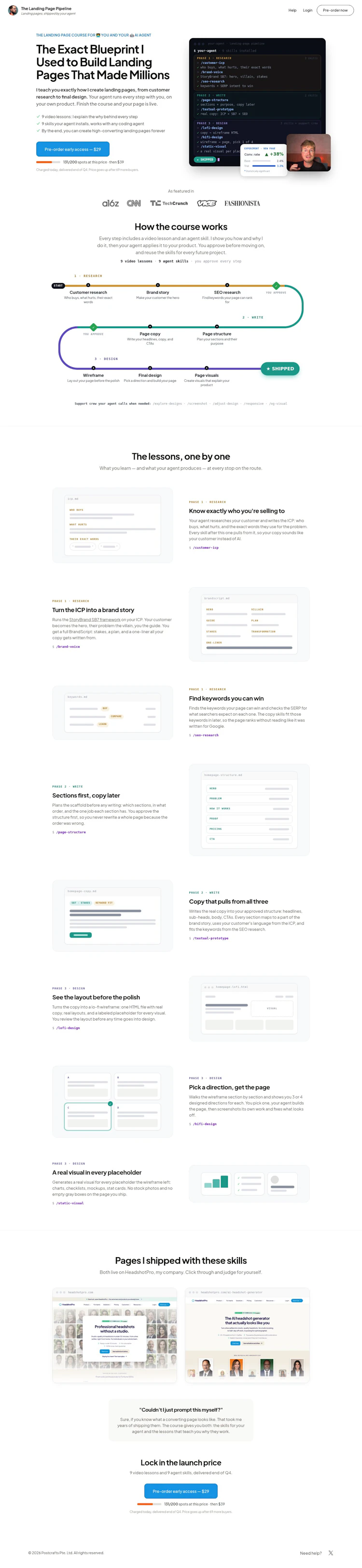 The Landing Page Pipeline Landing Page screenshot