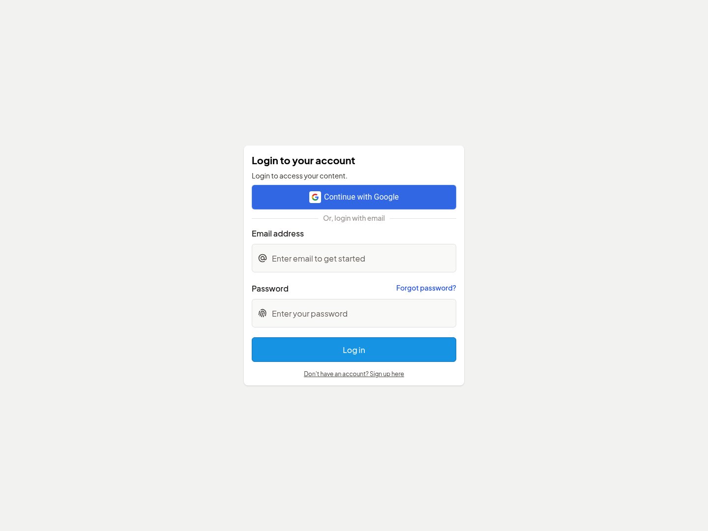 The Landing Page Pipeline Login screenshot