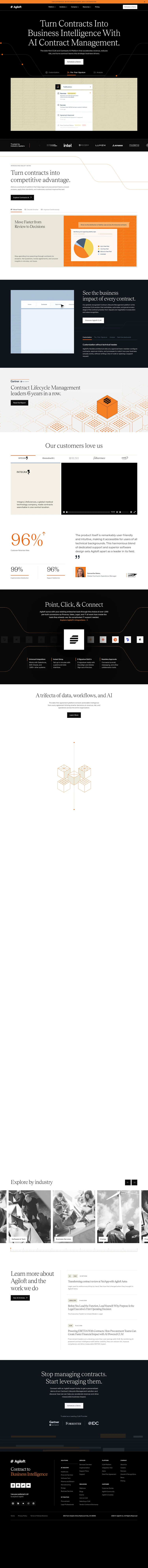 Agiloft Landing Page screenshot