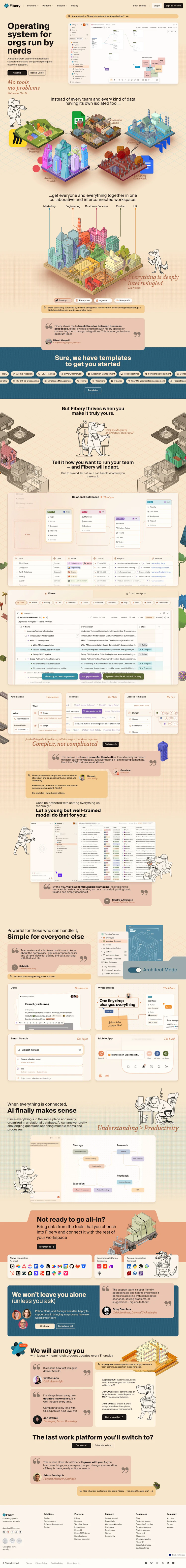 Fibery Landing Page screenshot