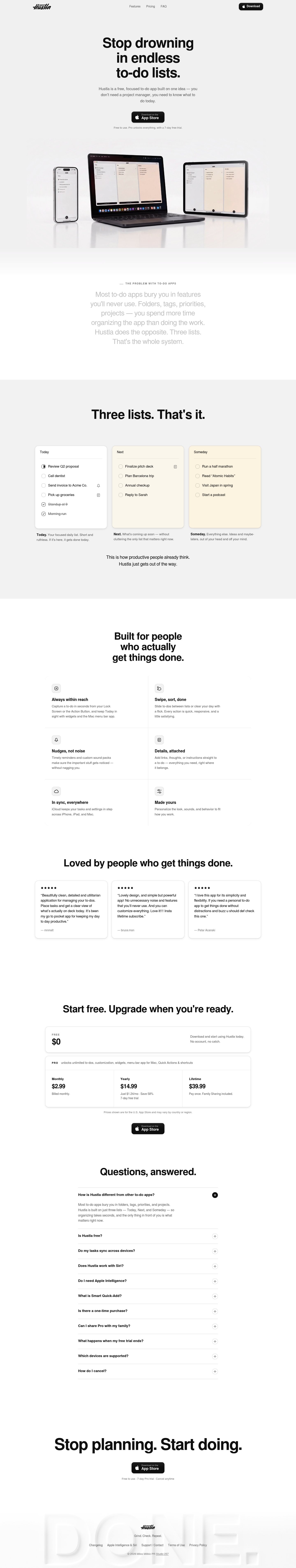 Hustla Landing Page screenshot