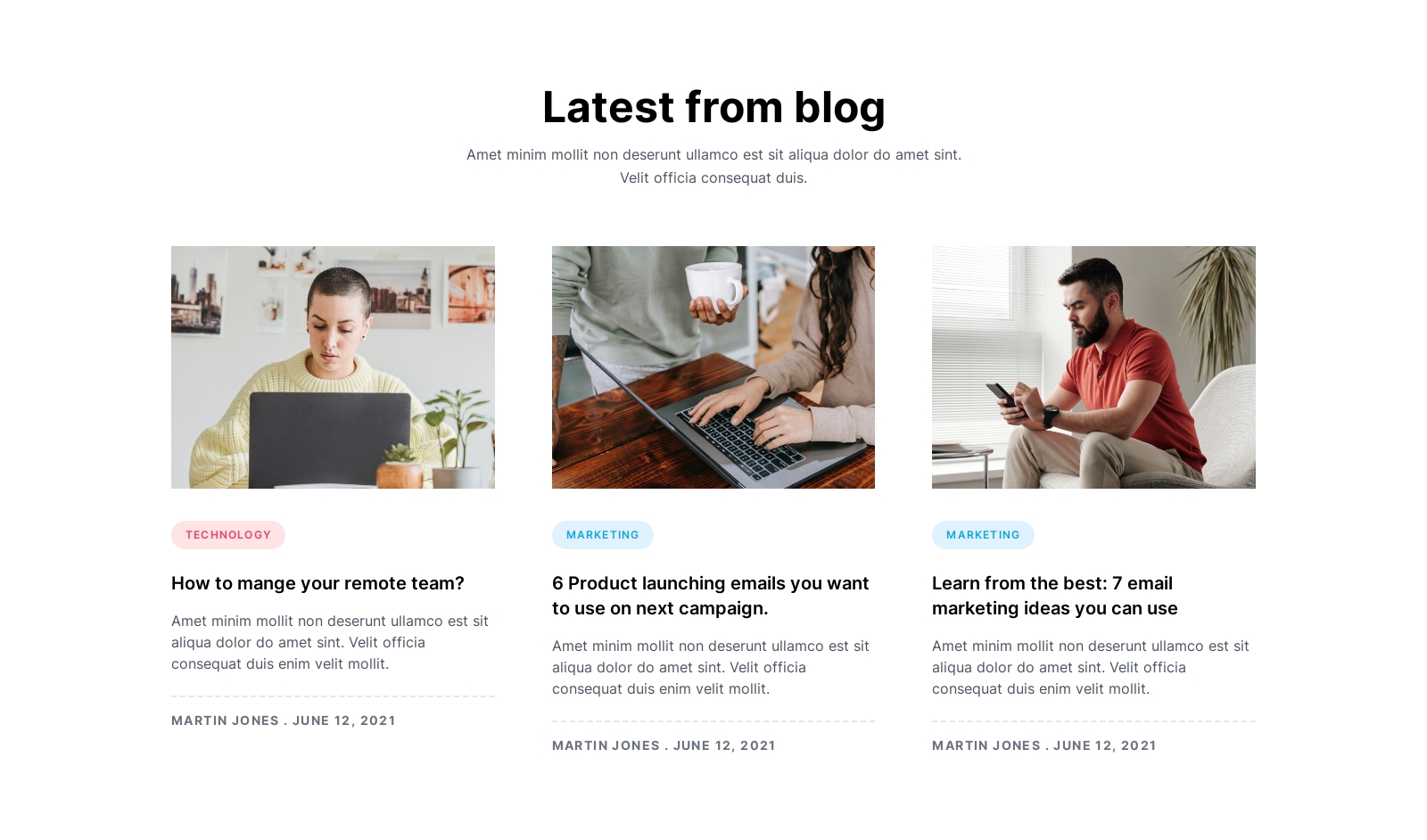 Blog component screenshot