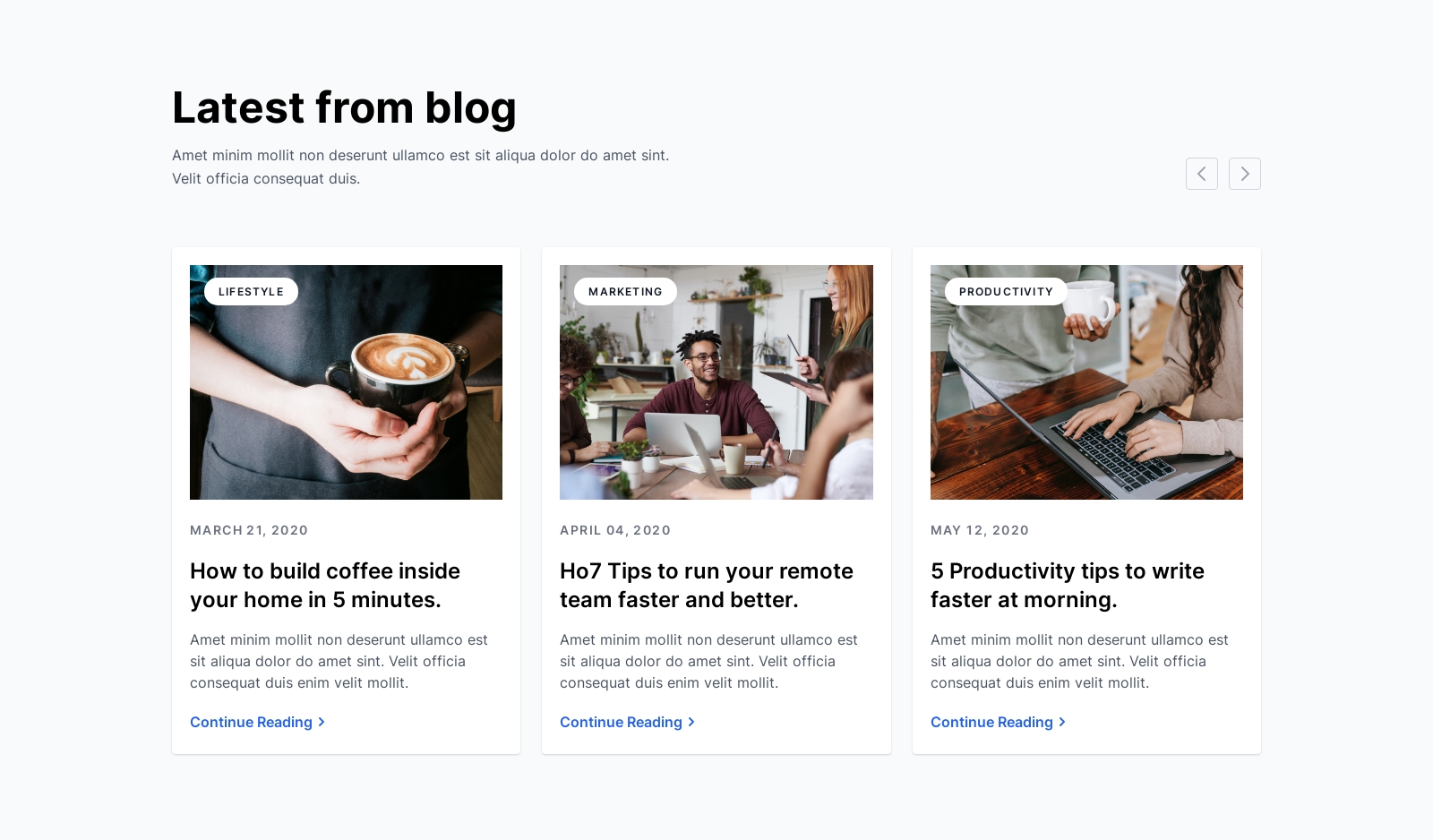 Blog component screenshot