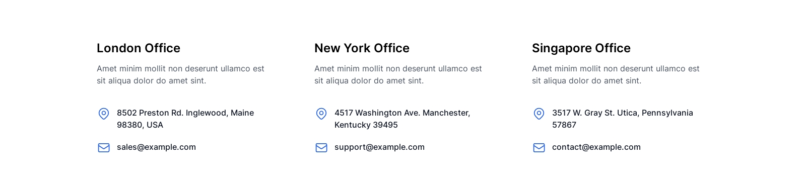 Contact component screenshot