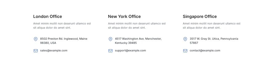 Contact component screenshot