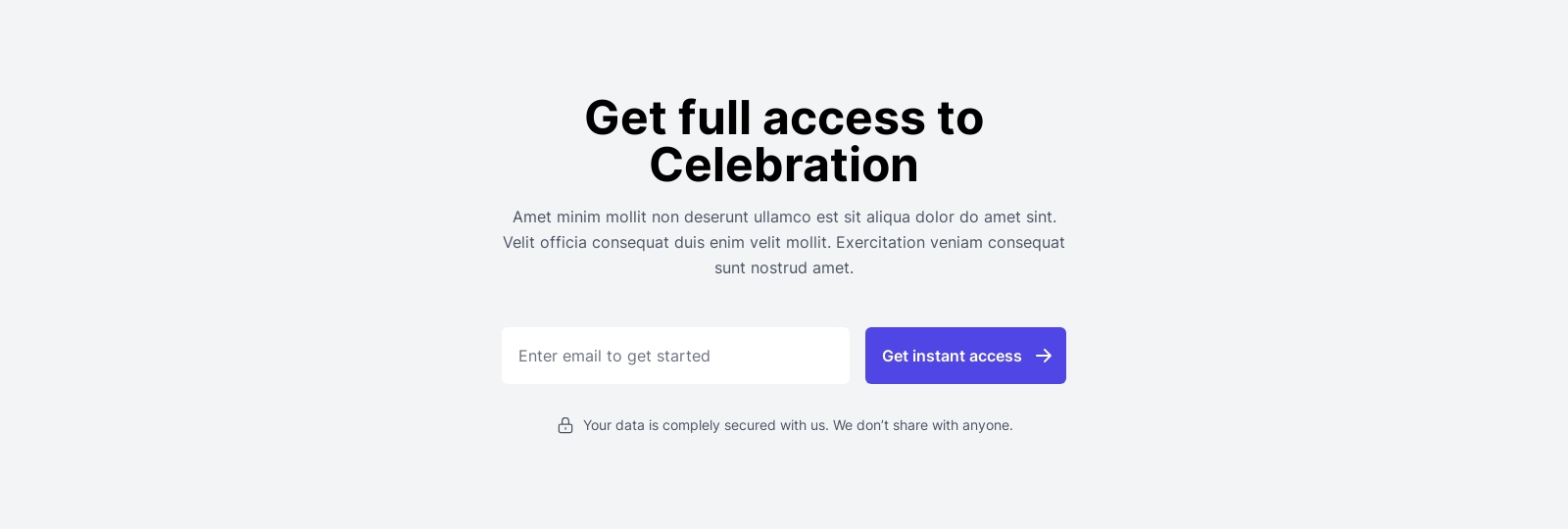 Call To Action component screenshot