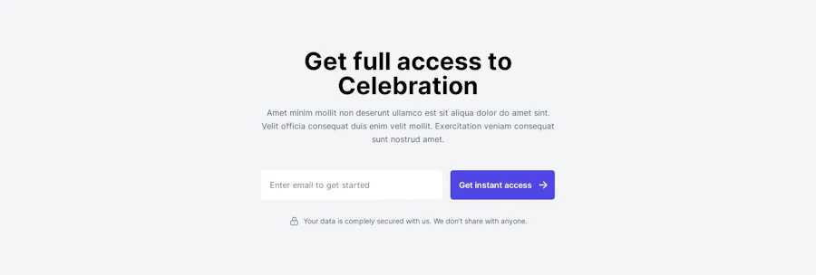 Call To Action component screenshot