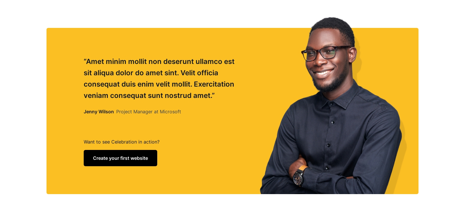 Call To Action component screenshot