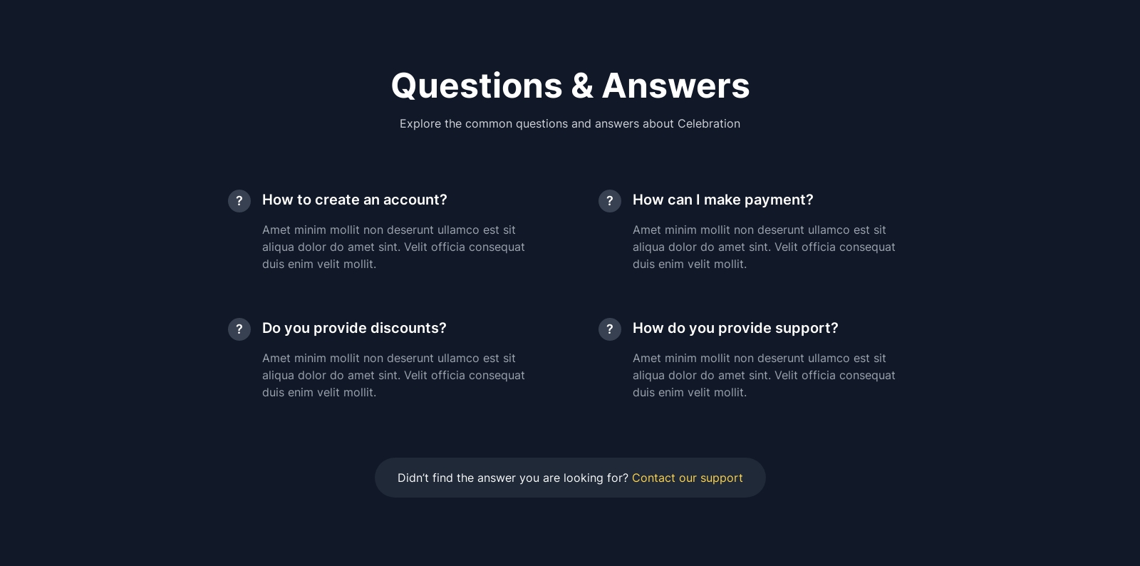 Faq component screenshot
