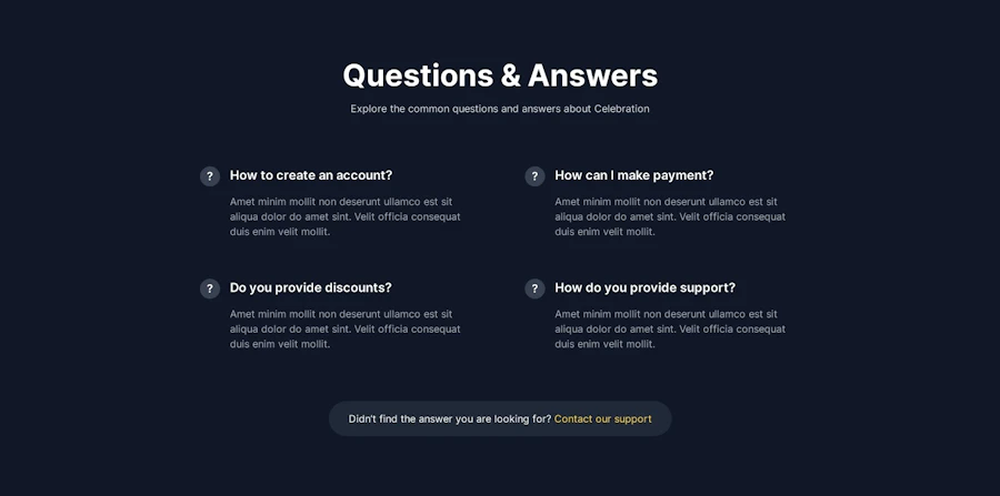 Faq component screenshot