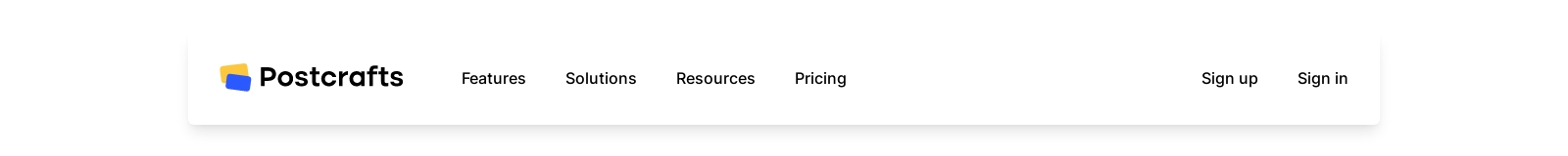Header component screenshot
