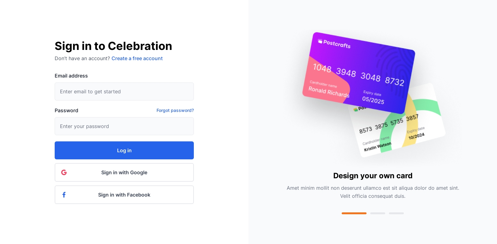 Signin component screenshot