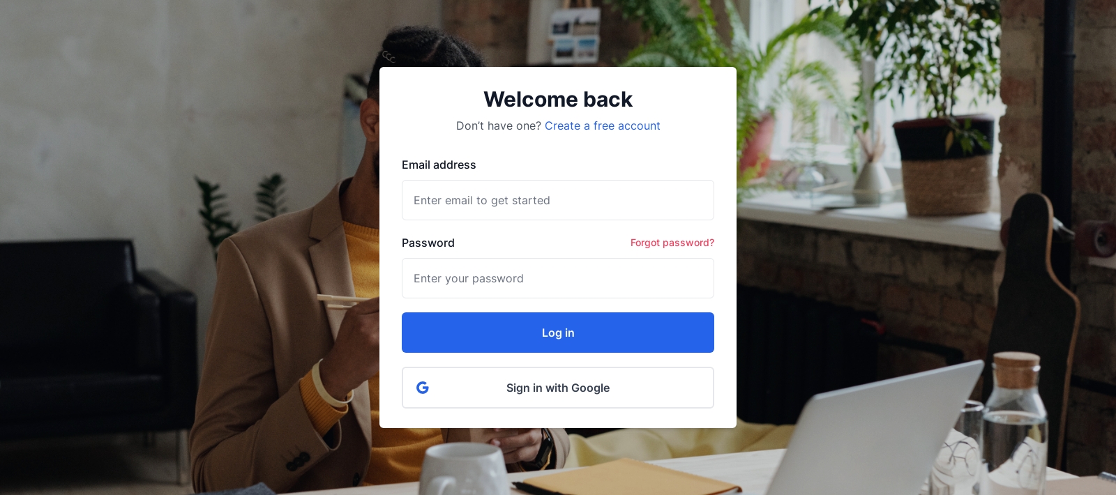 Signin component screenshot