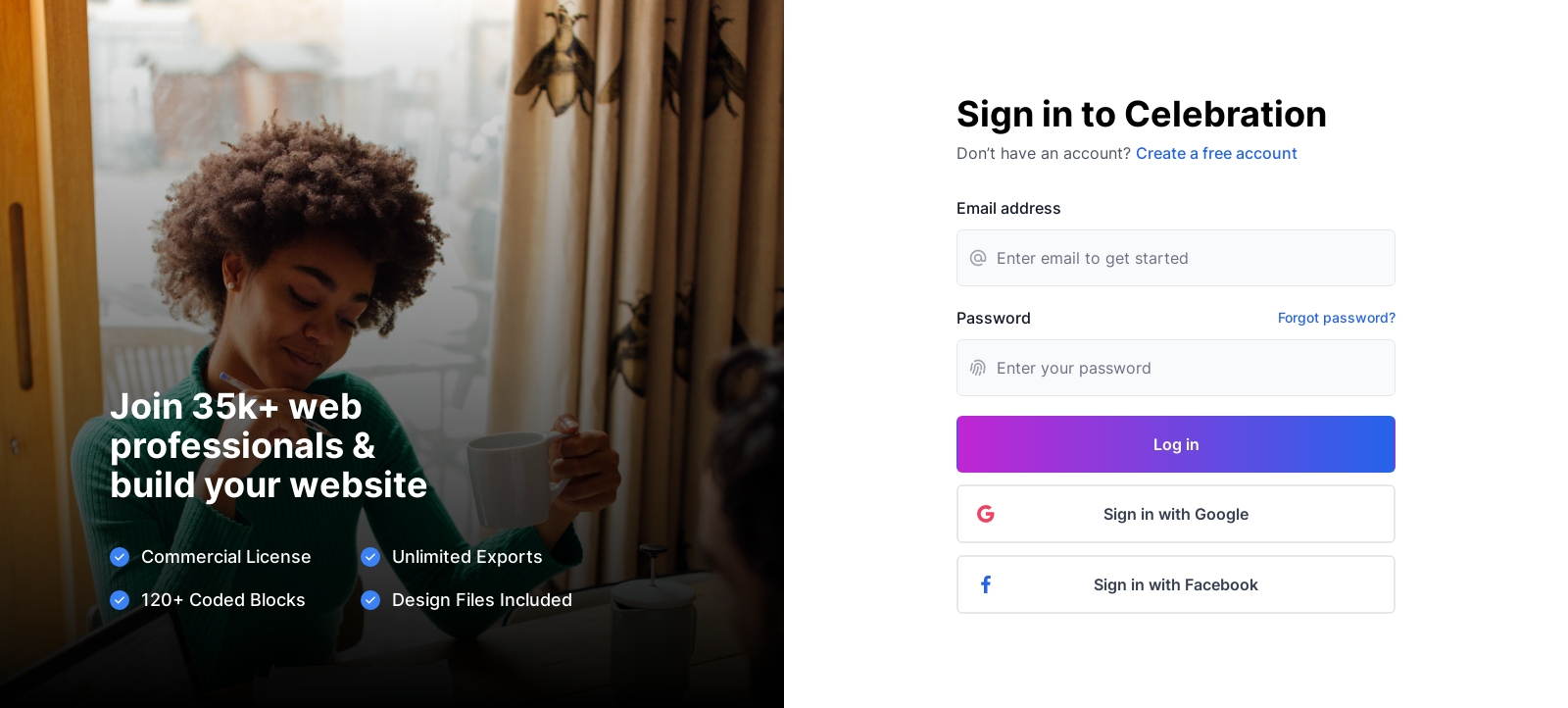 Signin component screenshot
