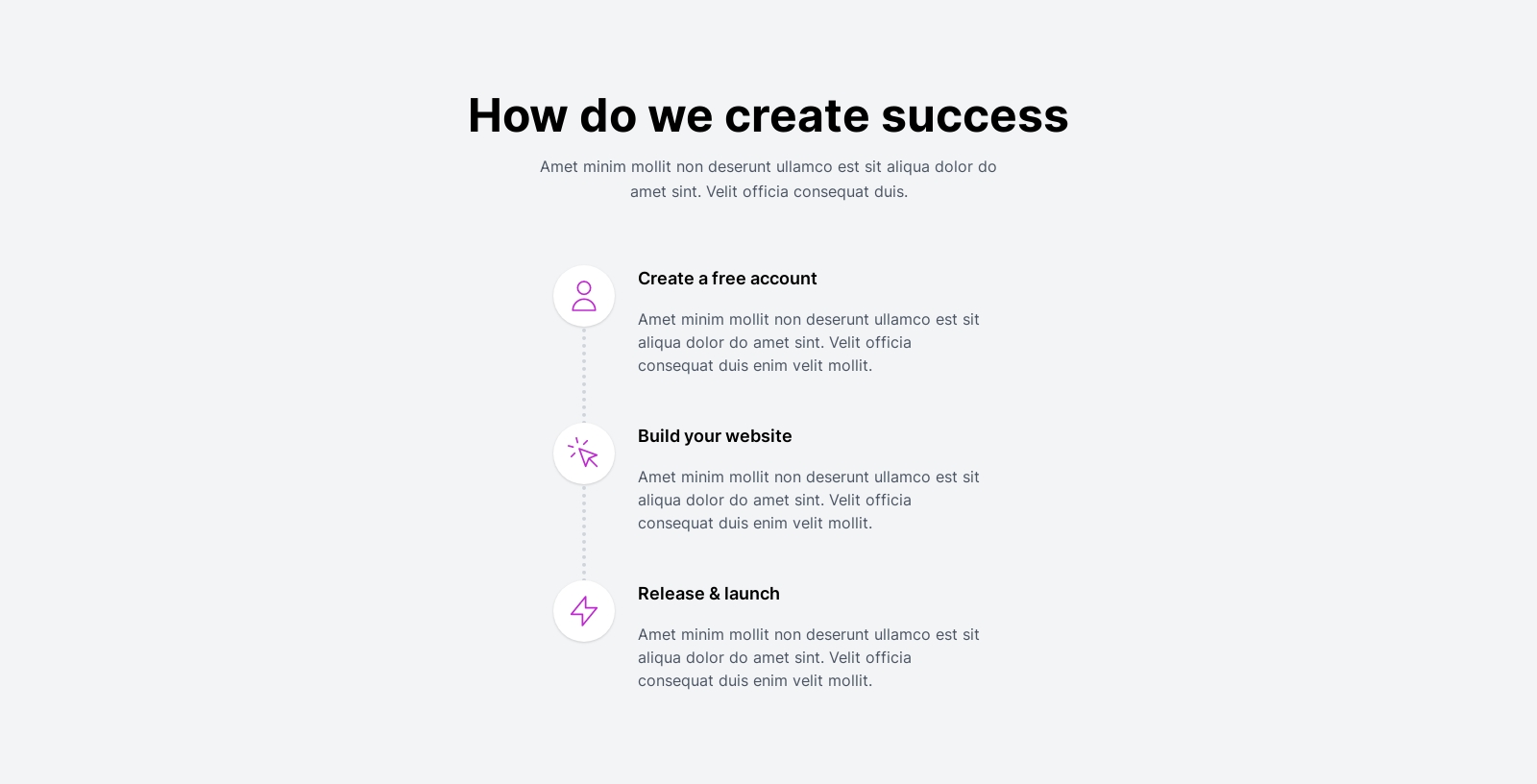 Steps component screenshot