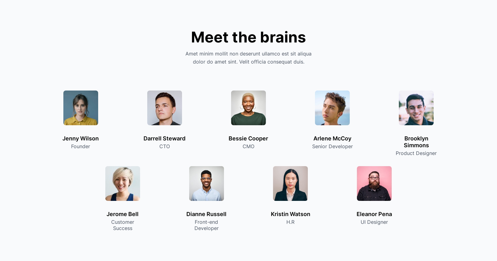 Team component screenshot