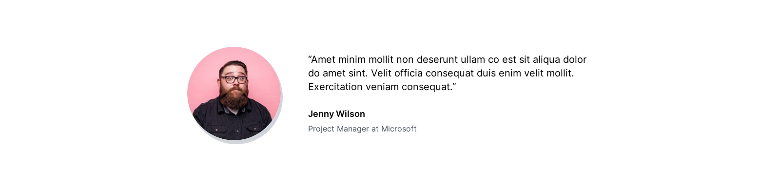 Testimonial component screenshot
