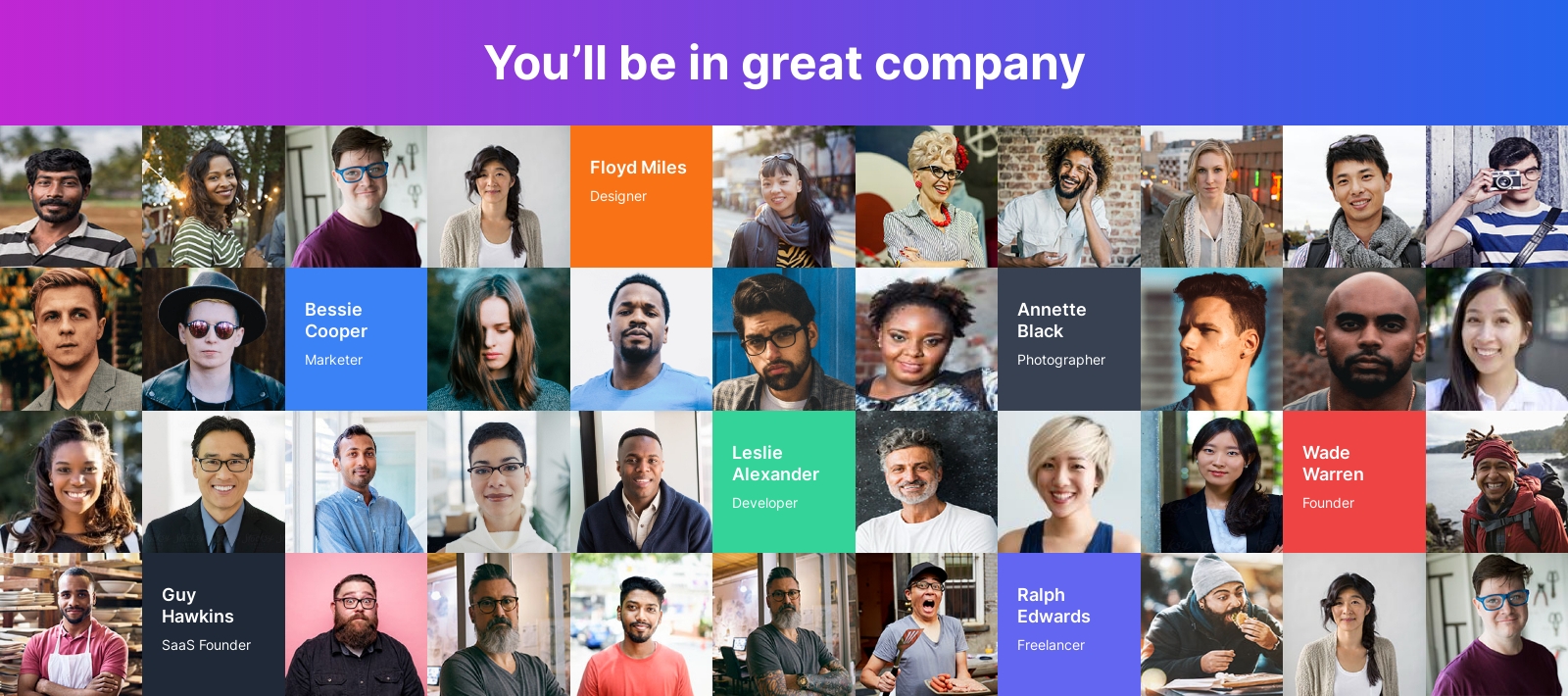 Testimonial component screenshot