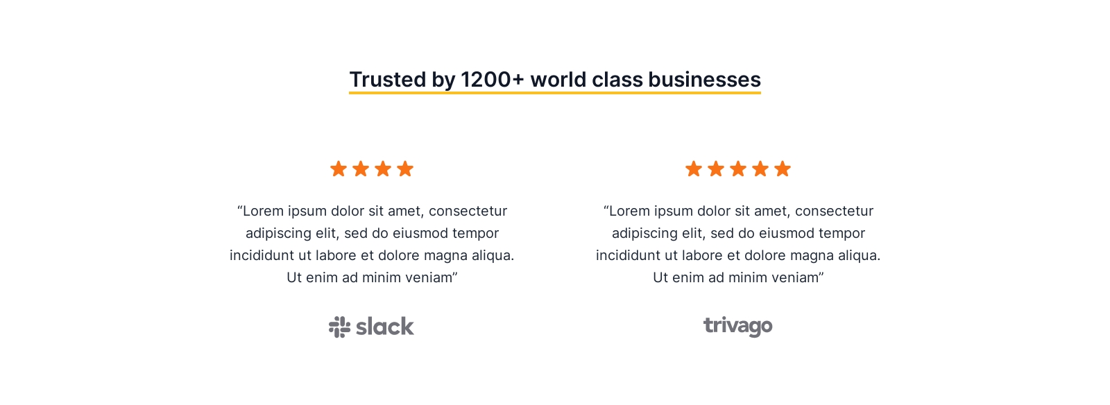 Testimonial component screenshot
