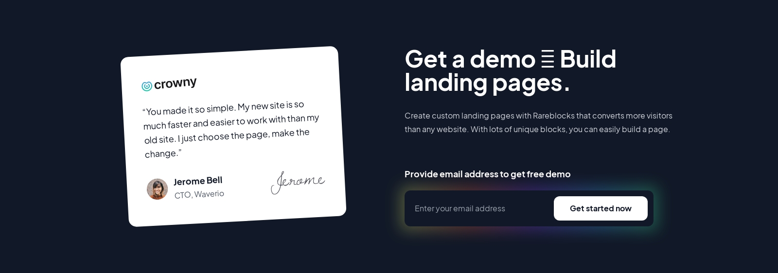 Call To Action component screenshot