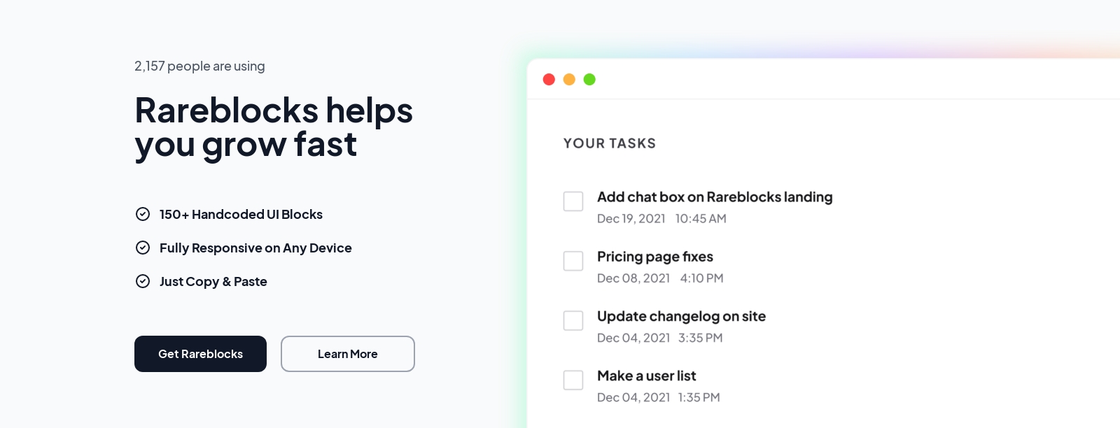 Call To Action component screenshot