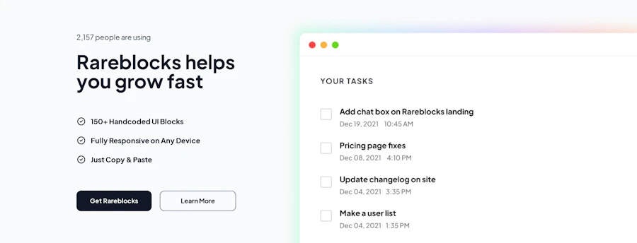 Call To Action component screenshot