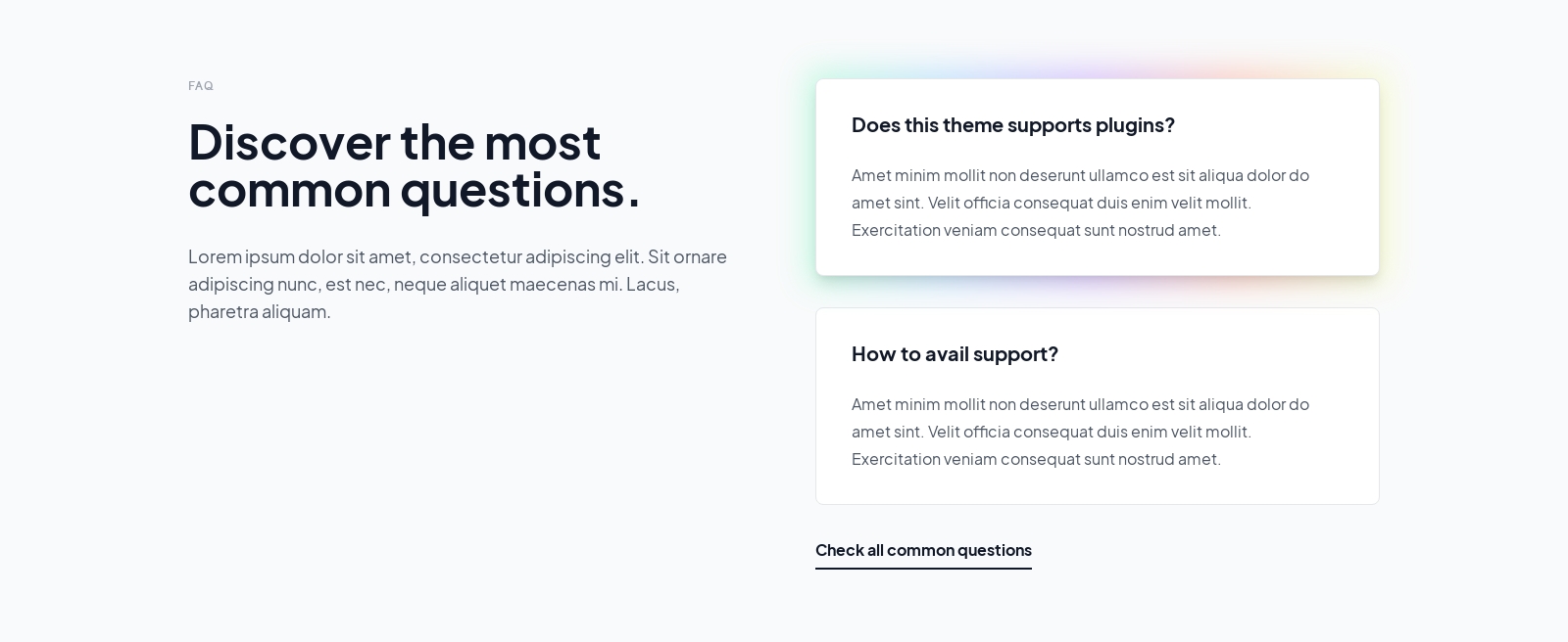 Faq component screenshot