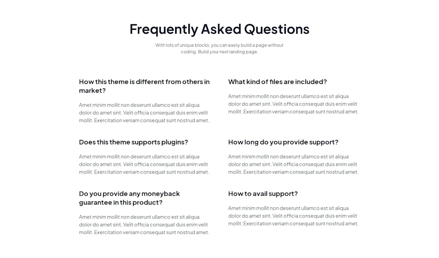 Faq component screenshot