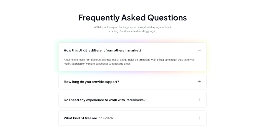 Faq component screenshot