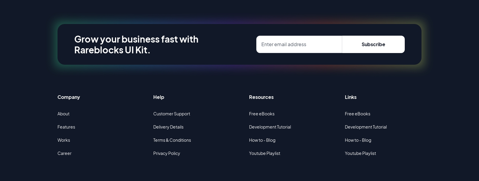 Footer component screenshot