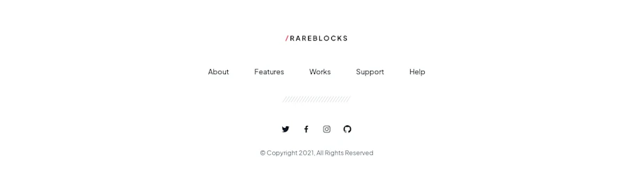 Footer component screenshot