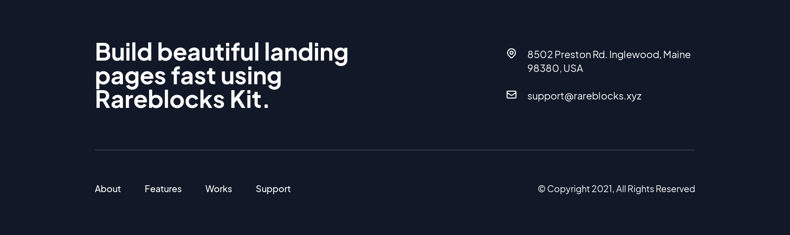 Footer component screenshot
