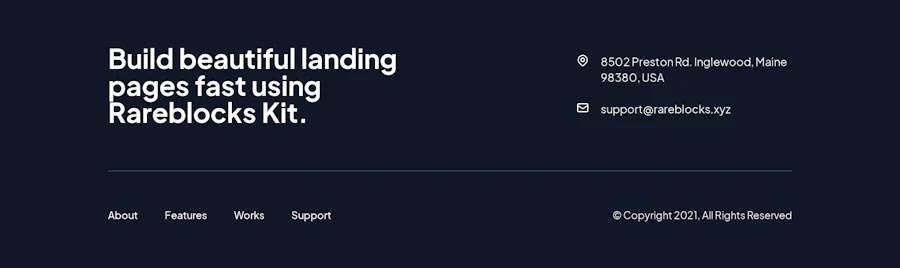 Footer component screenshot