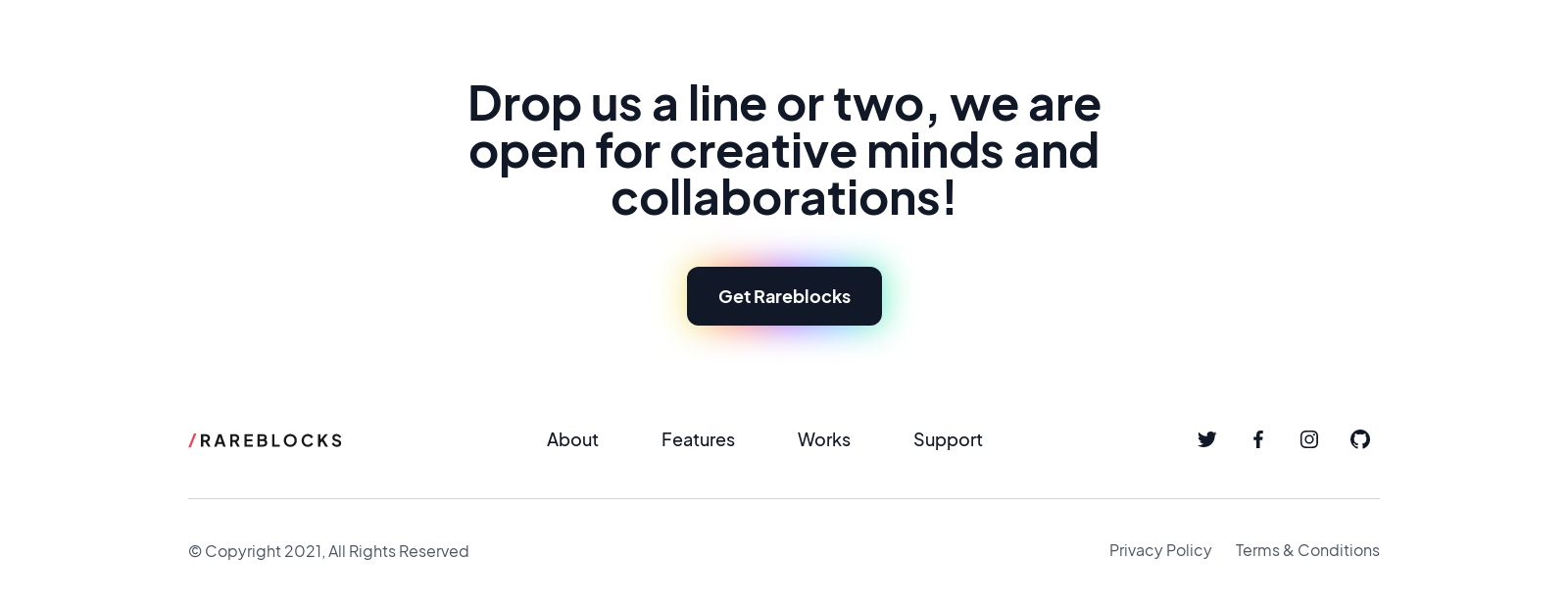 Footer component screenshot