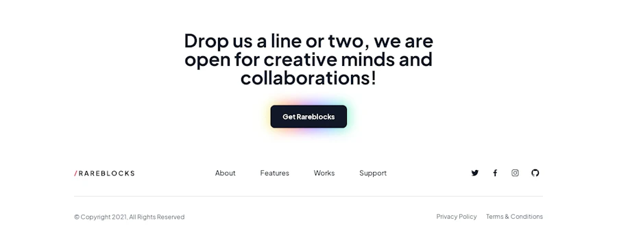 Footer component screenshot