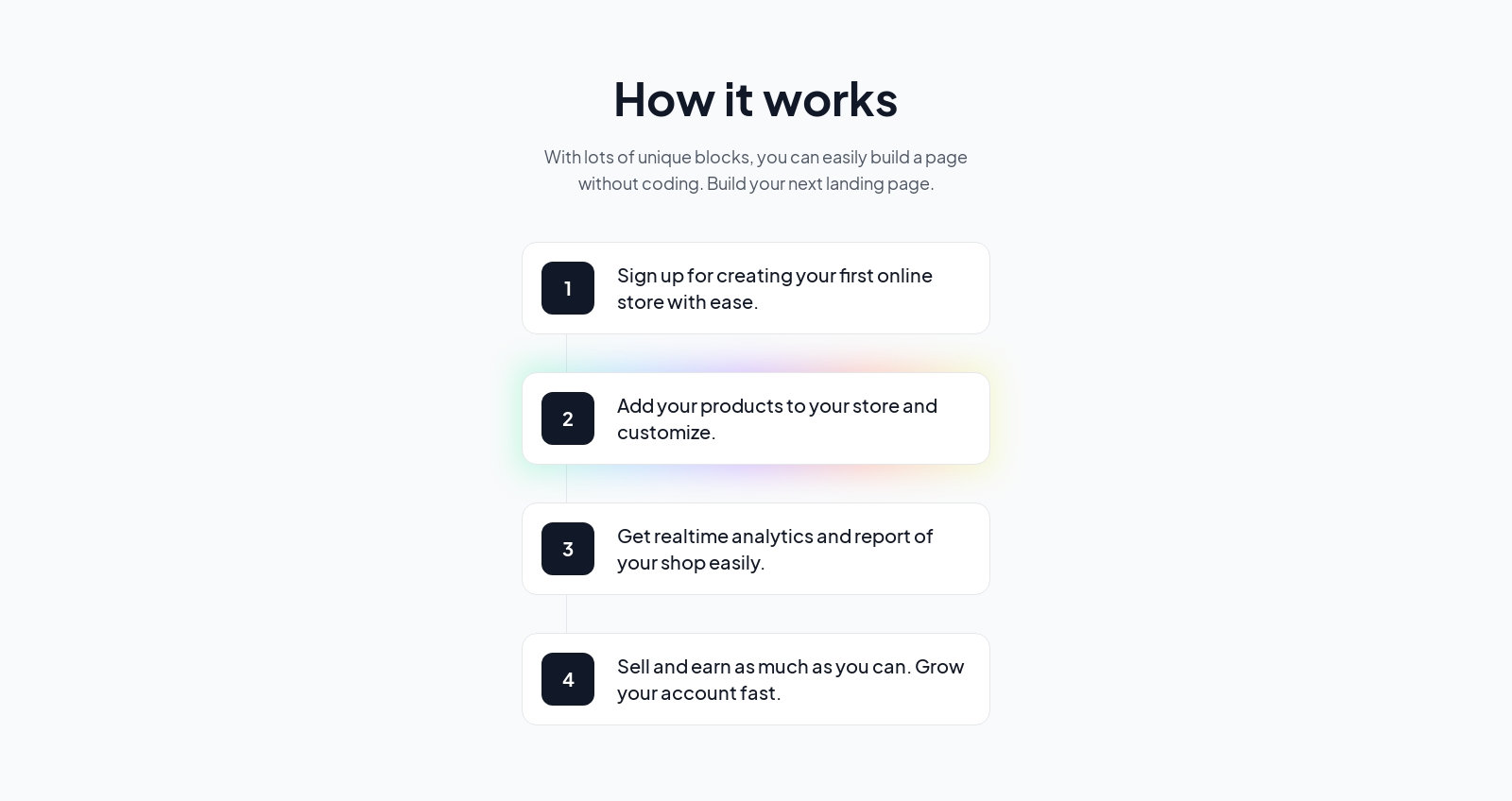 Steps component screenshot